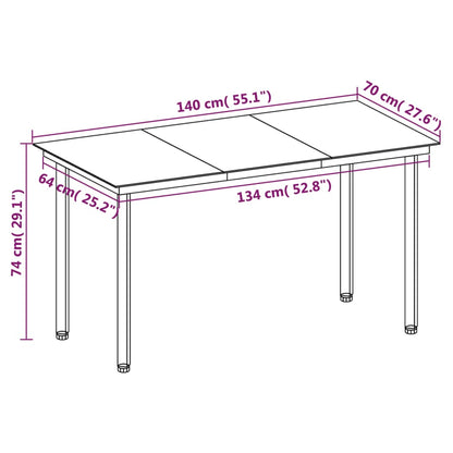 Set da Pranzo da Giardino 5 pz con Cuscini Polyrattan e Vetro | homemem39