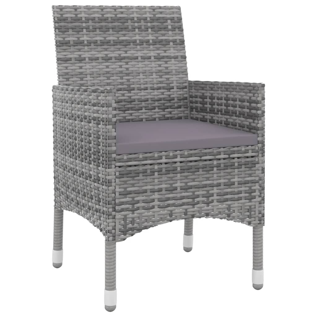 Set da Pranzo da Giardino 5 pz con Cuscini Polyrattan e Vetro | homemem39