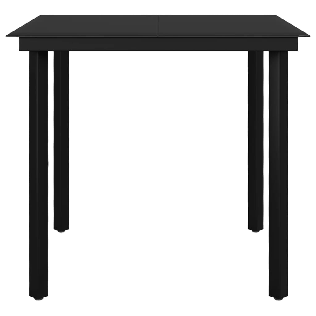 Set da Pranzo da Giardino 5 pz e Cuscini in Polyrattan Nero | homemem39
