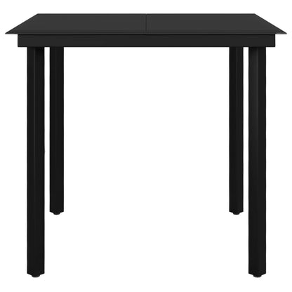 Set da Pranzo da Giardino 5 pz e Cuscini in Polyrattan Nero | homemem39