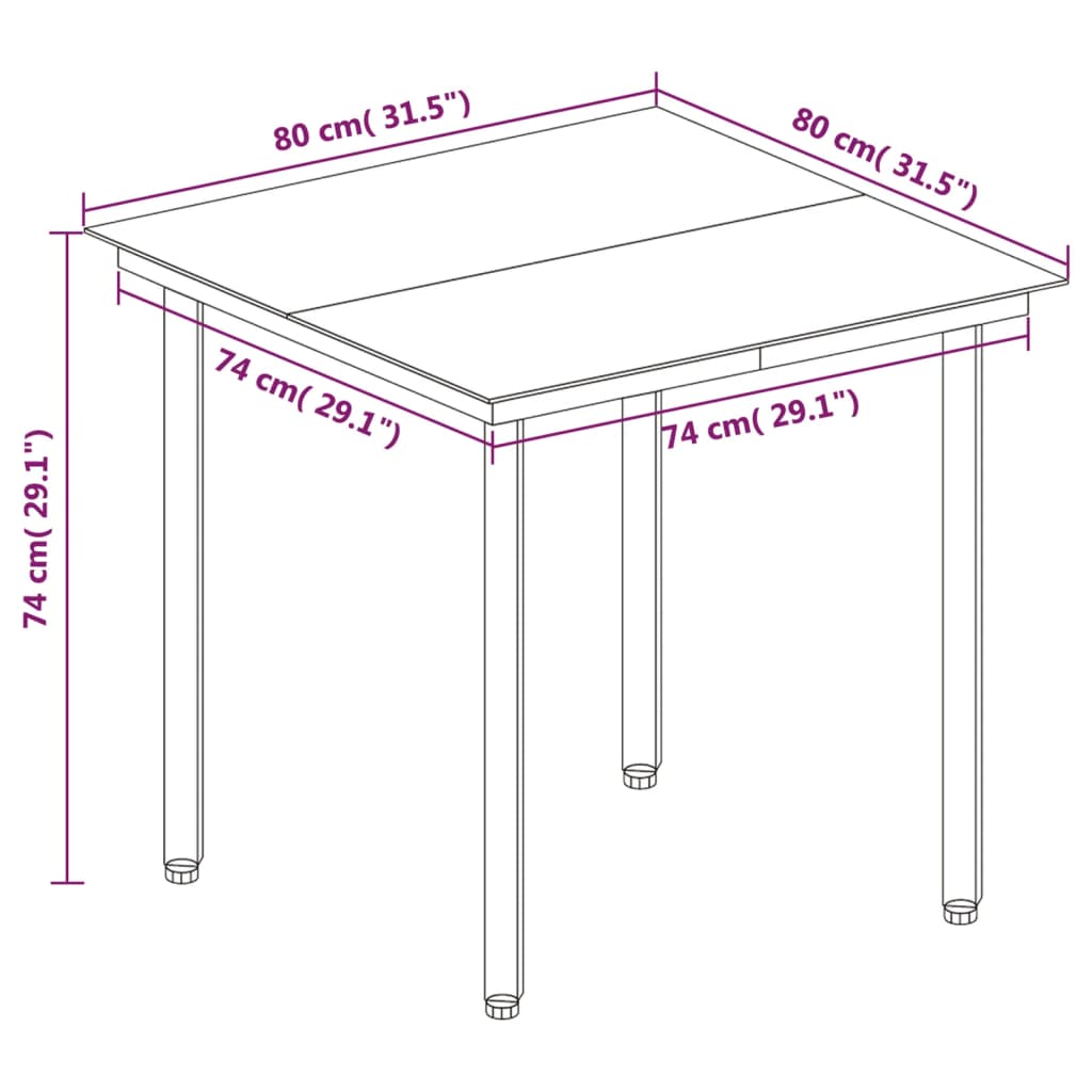 Set da Pranzo da Giardino 5 pz e Cuscini in Polyrattan Nero | homemem39