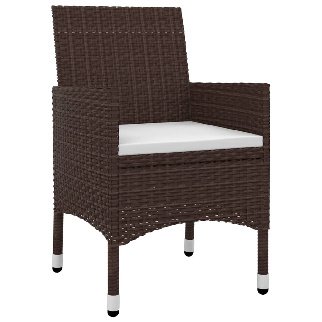 Set da Pranzo per Giardino 5 pz con Cuscini Polyrattan e Vetro | homemem39