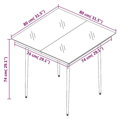 Set da Pranzo da Giardino 5 pz con Cuscini Polyrattan e Vetro | homemem39