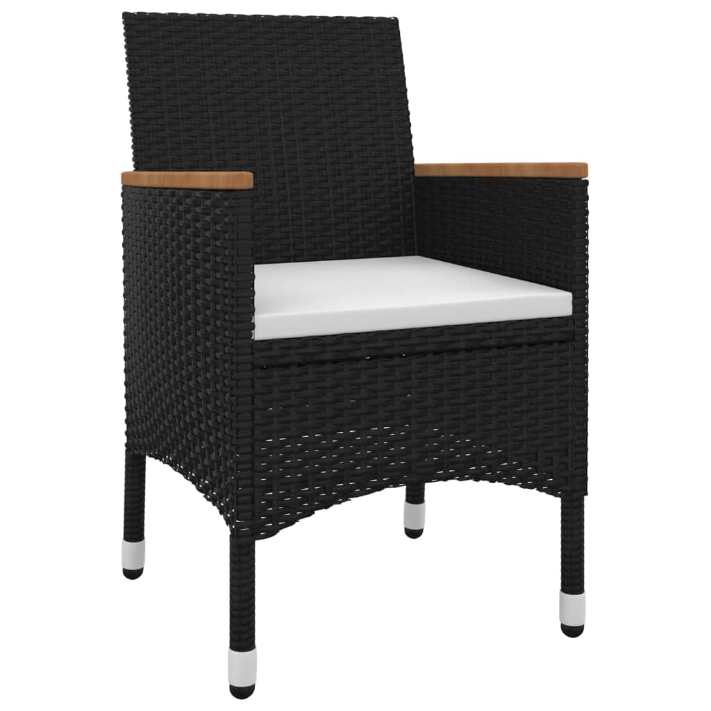 Set da Pranzo per Giardino 3 pz con Cuscini Polyrattan e Vetro | homemem39
