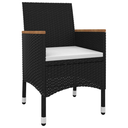 Set da Pranzo per Giardino 3 pz con Cuscini Polyrattan e Vetro | homemem39