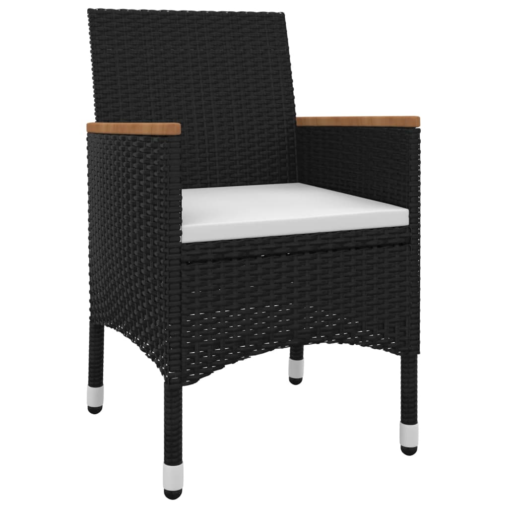 Set da Pranzo per Giardino 3 pz con Cuscini Polyrattan e Vetro | homemem39