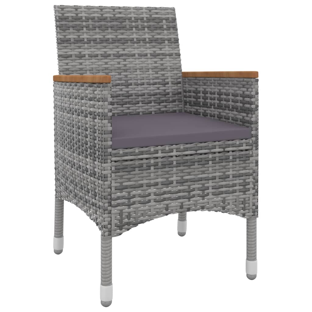 Set da Pranzo per Giardino 3 pz con Cuscini Polyrattan e Vetro | homemem39