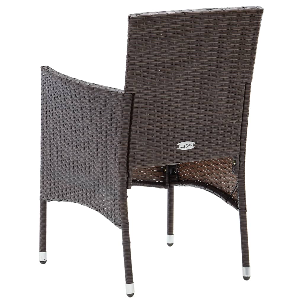Sedie da Pranzo per Giardino 4 pz in Polyrattan Marrone - homemem39