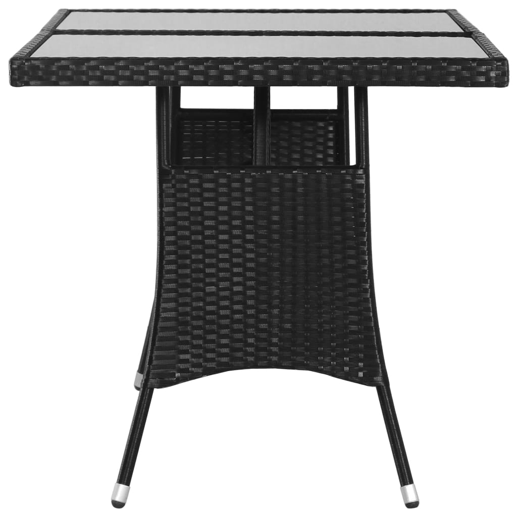 Tavolo da Giardino Nero 140x80x74 cm in Polyrattan