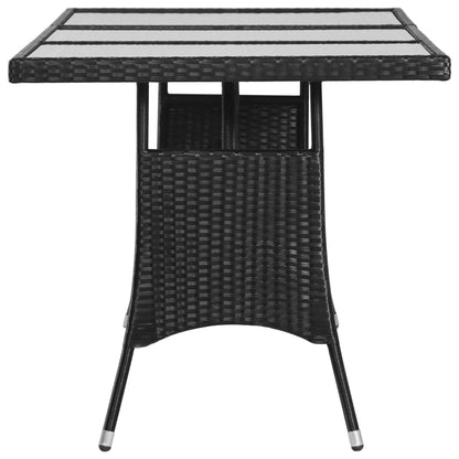 Tavolo da Giardino Nero 170x80x74 cm in Polyrattan - homemem39