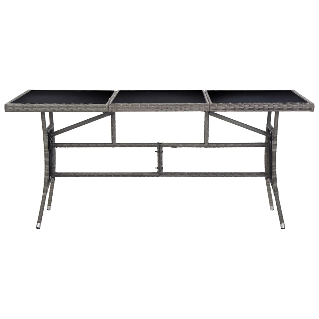Tavolo da Giardino Grigio 170x80x74 cm in Polyrattan | homemem39