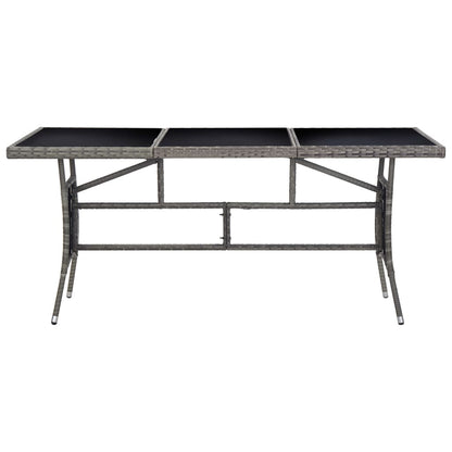 Tavolo da Giardino Grigio 170x80x74 cm in Polyrattan | homemem39