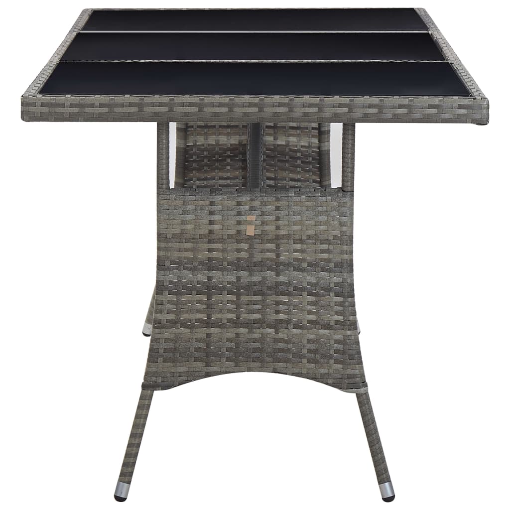 Tavolo da Giardino Grigio 170x80x74 cm in Polyrattan | homemem39