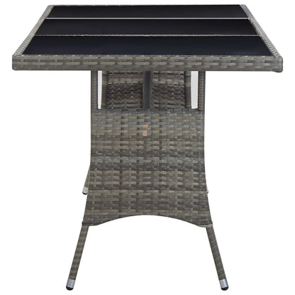 Tavolo da Giardino Grigio 170x80x74 cm in Polyrattan | homemem39