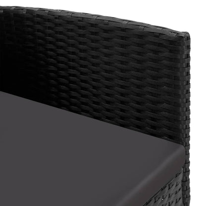 Sedie da Giardino con Cuscini Neri 4 pz Nere in Polyrattan - homemem39