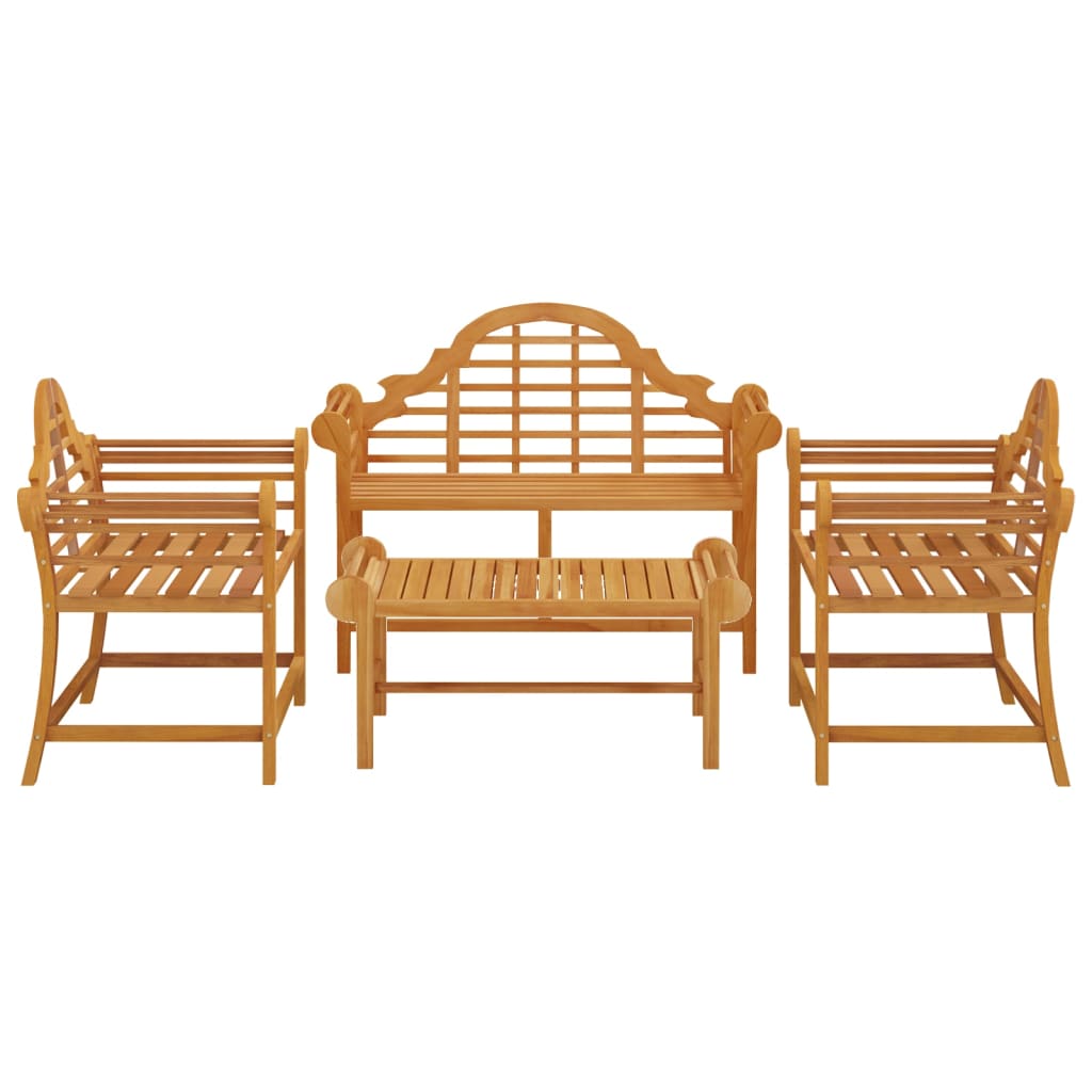 Set Salotto per Giardino 4pz Legno Massello di Teak | homemem39