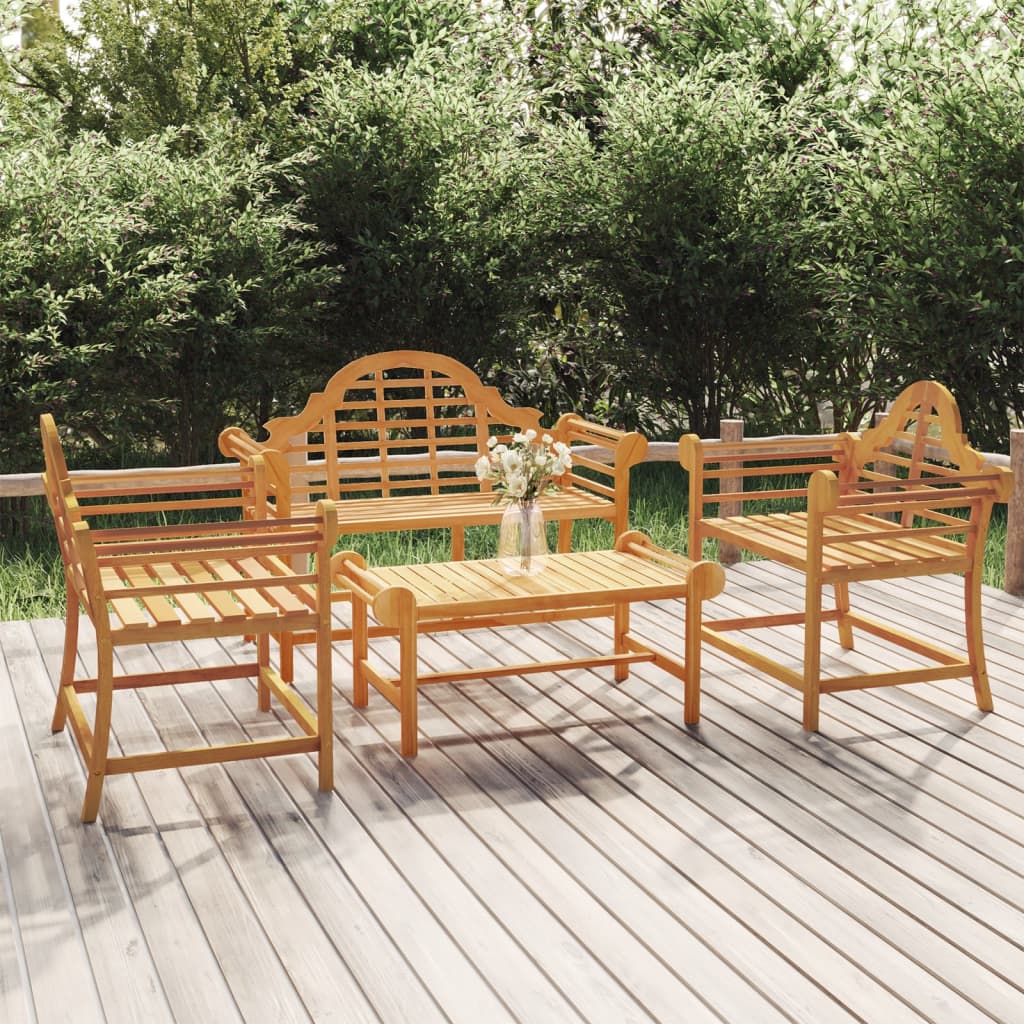 Set Salotto per Giardino 4pz Legno Massello di Teak - homemem39