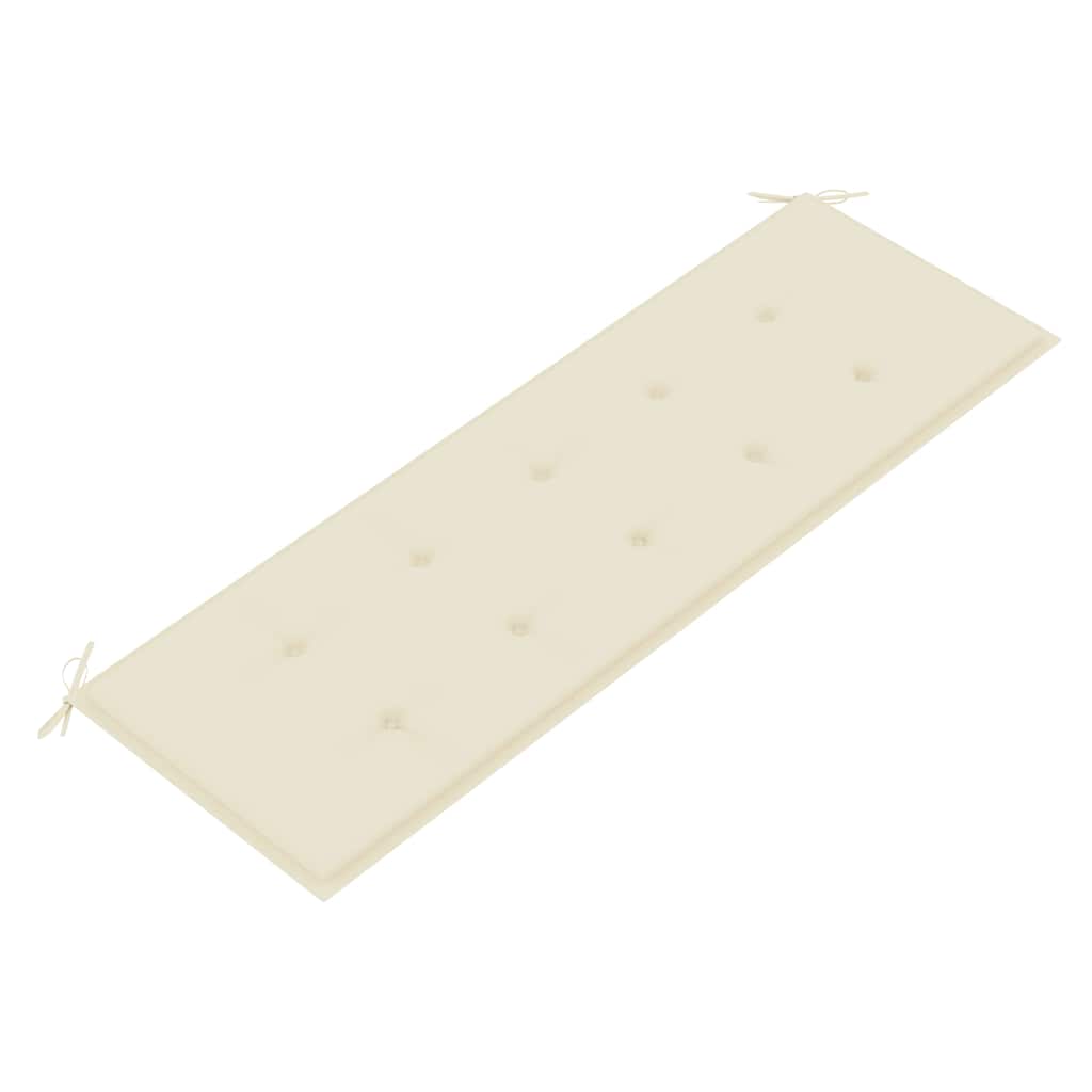 Panchina Batavia con Cuscino Crema 150 cm Legno Massello Teak - homemem39