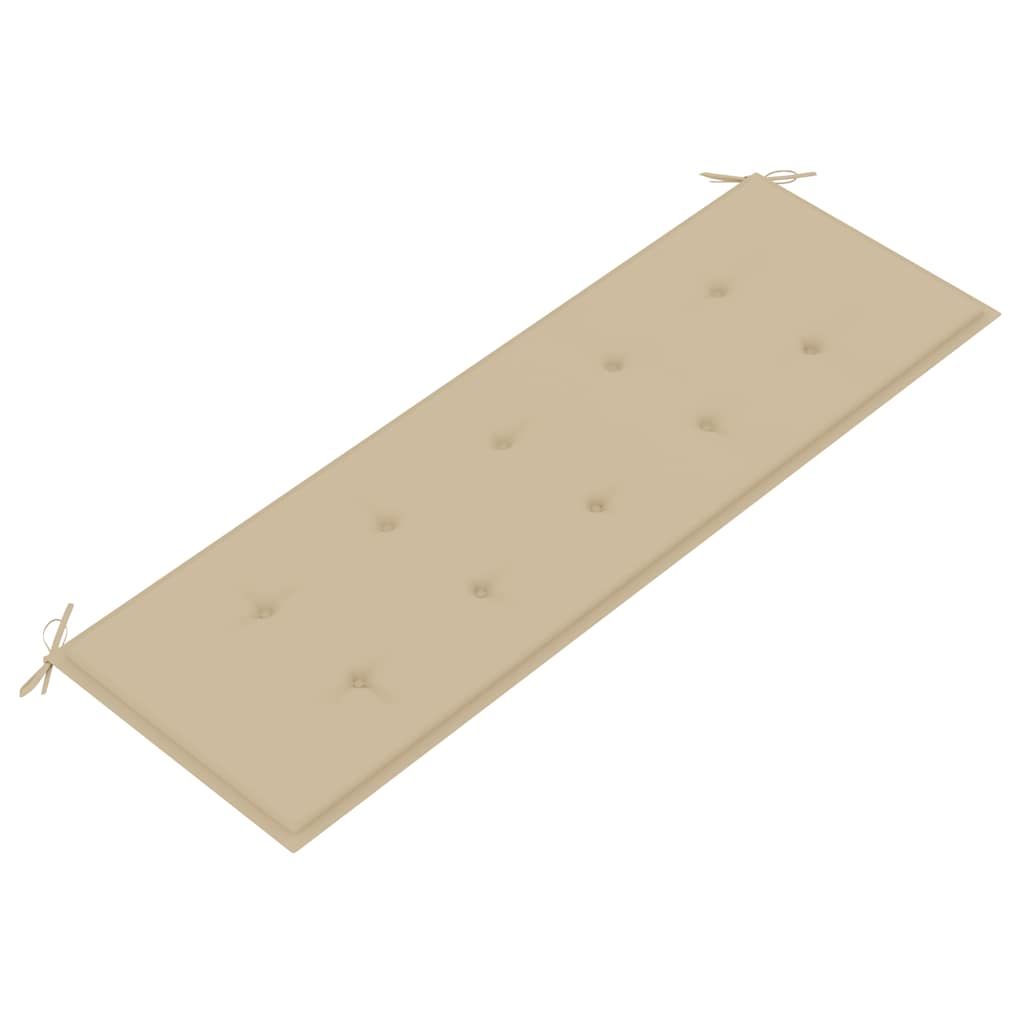 Panchina Batavia con Cuscino Beige 150 cm Legno Massello Teak - homemem39