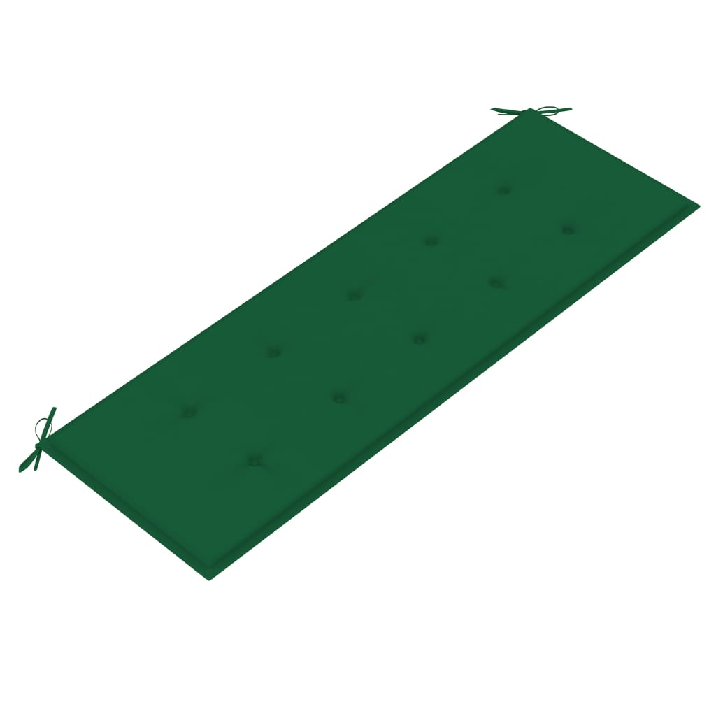 Panchina Batavia con Cuscino Verde 150 cm Legno Massello Teak - homemem39