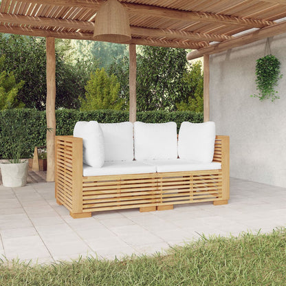 Divani Angolari da Giardino con Cuscini 2pz Legno Massello Teak - homemem39