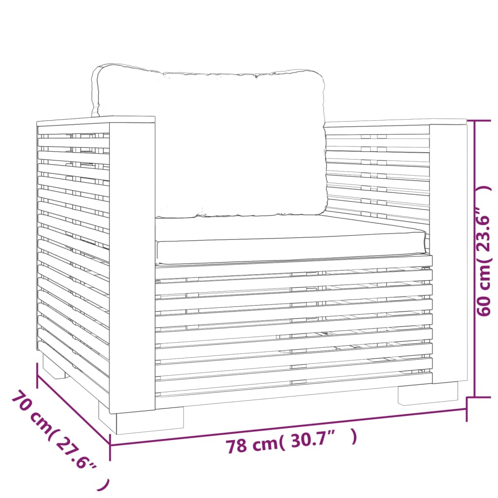Set Divani da Giardino 5 pz con Cuscini Legno Massello di Teak | homemem39