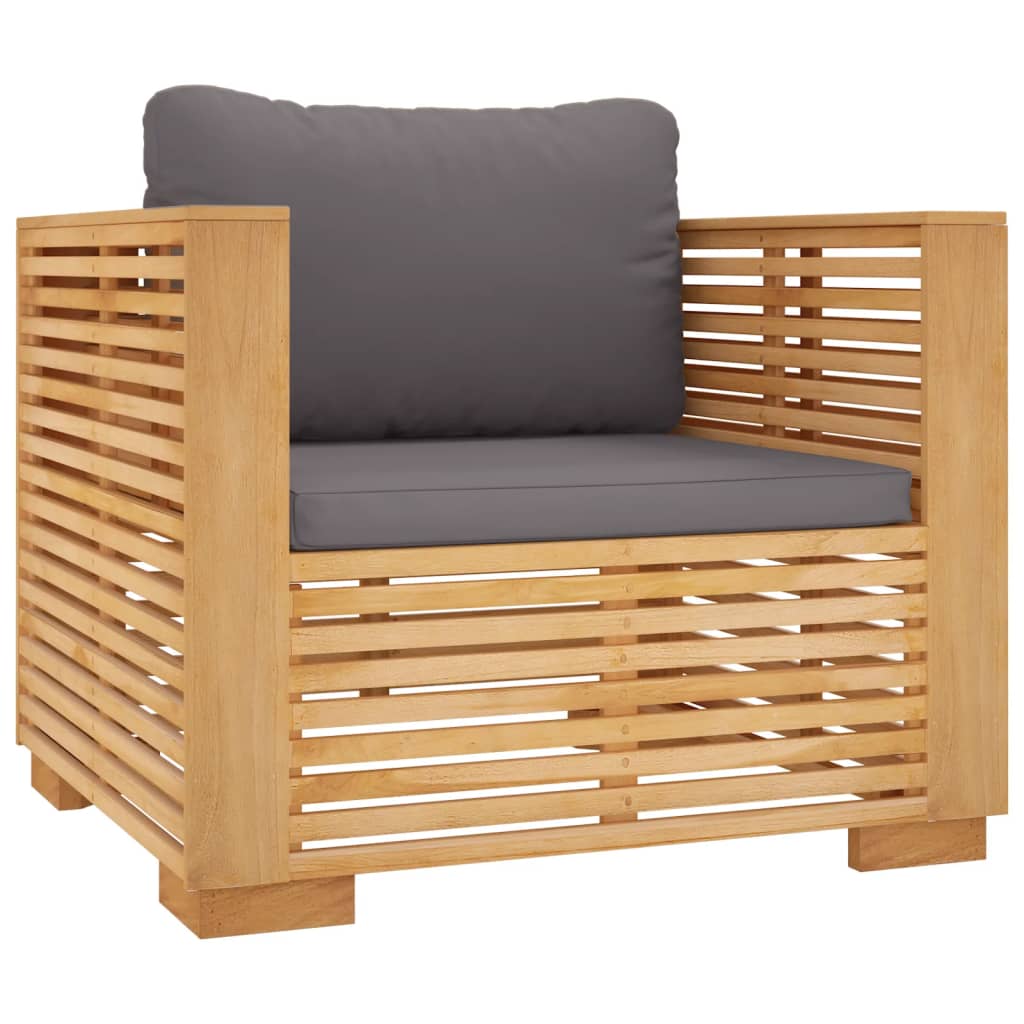 Set Divani da Giardino 5 pz con Cuscini Legno Massello di Teak | homemem39