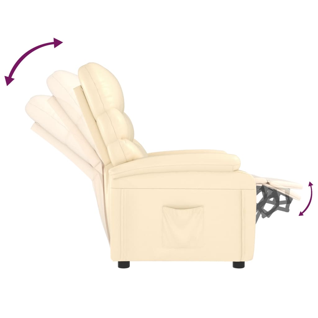 Poltrona Reclinabile Crema in Similpelle | homemem39