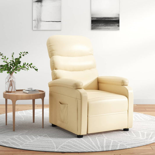 Poltrona Reclinabile Crema in Similpelle | homemem39