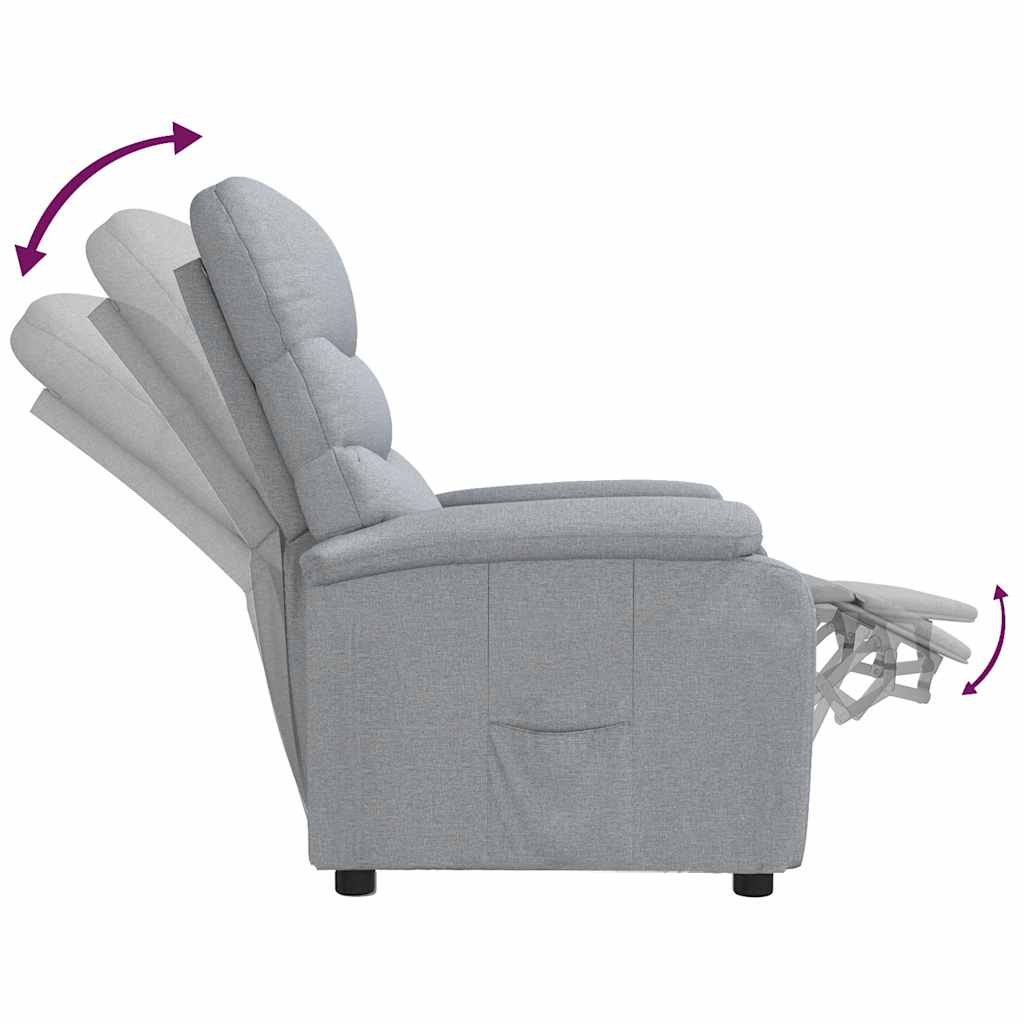 Poltrona Reclinabile in Tessuto Grigio Chiaro - homemem39