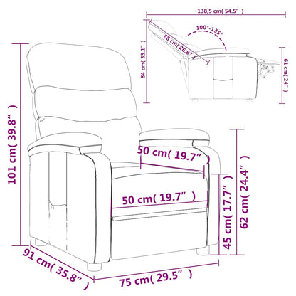 Poltrona Reclinabile in Tessuto Nero - homemem39