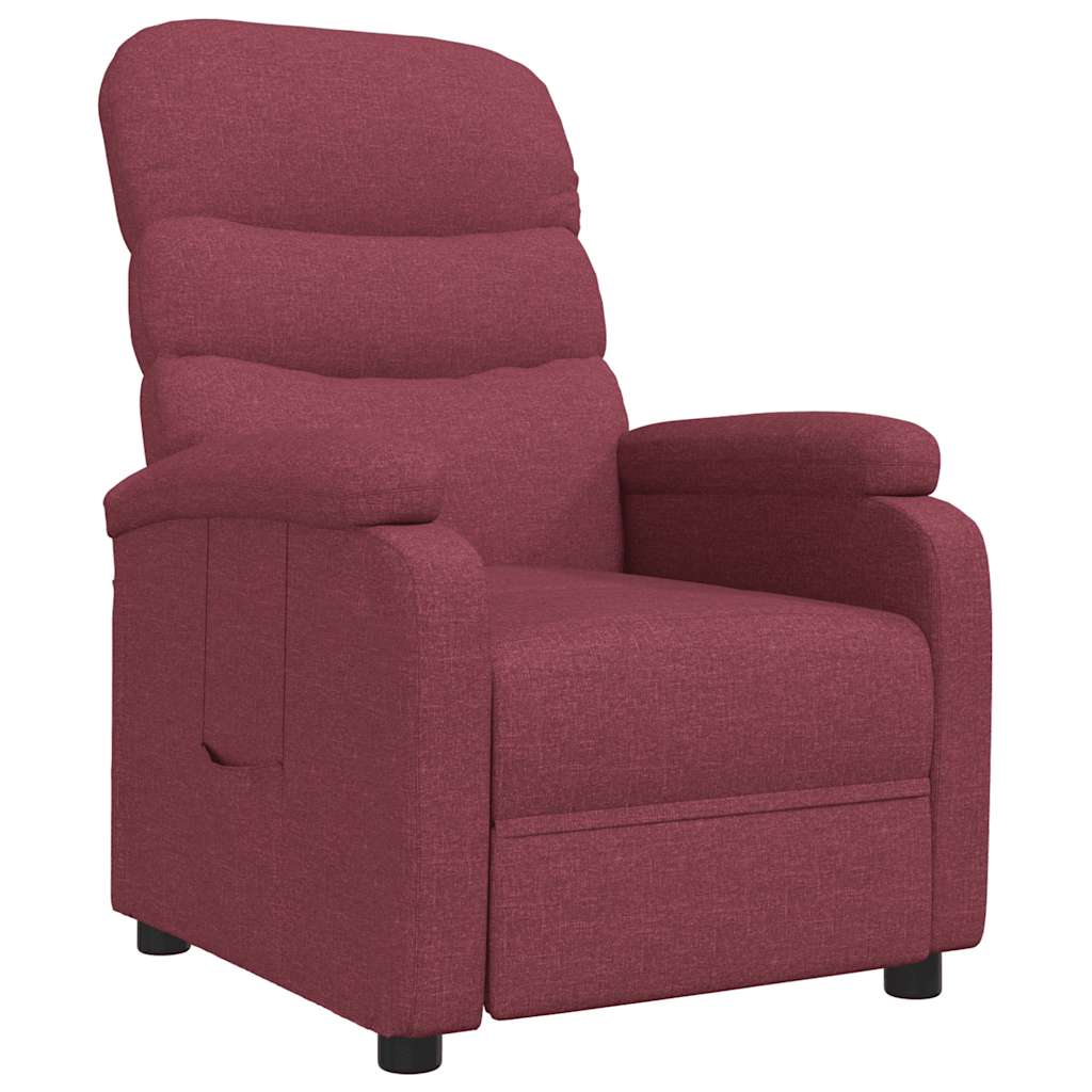 Poltrona Reclinabile in Tessuto Rosso Vino - homemem39