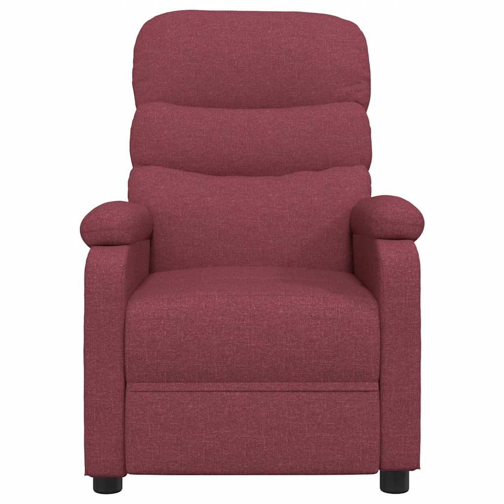 Poltrona Reclinabile in Tessuto Rosso Vino - homemem39