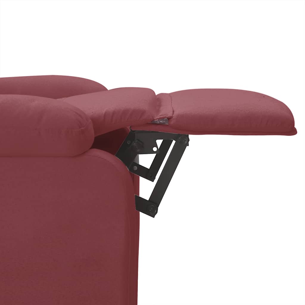 Poltrona Reclinabile in Tessuto Rosso Vino - homemem39