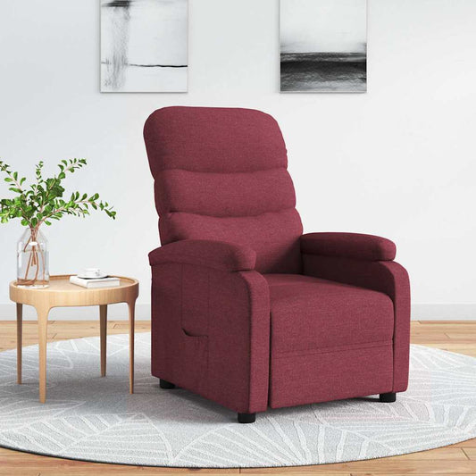 Poltrona Reclinabile in Tessuto Rosso Vino - homemem39