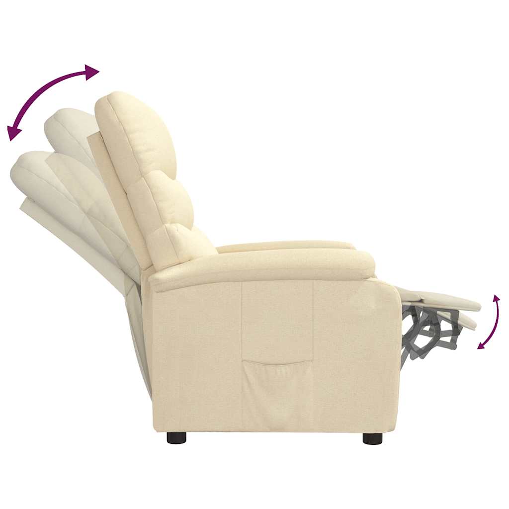 Poltrona Reclinabile in Tessuto Crema - homemem39