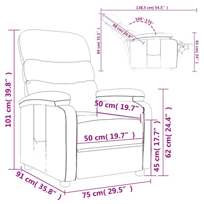 Poltrona Reclinabile in Tessuto Crema - homemem39