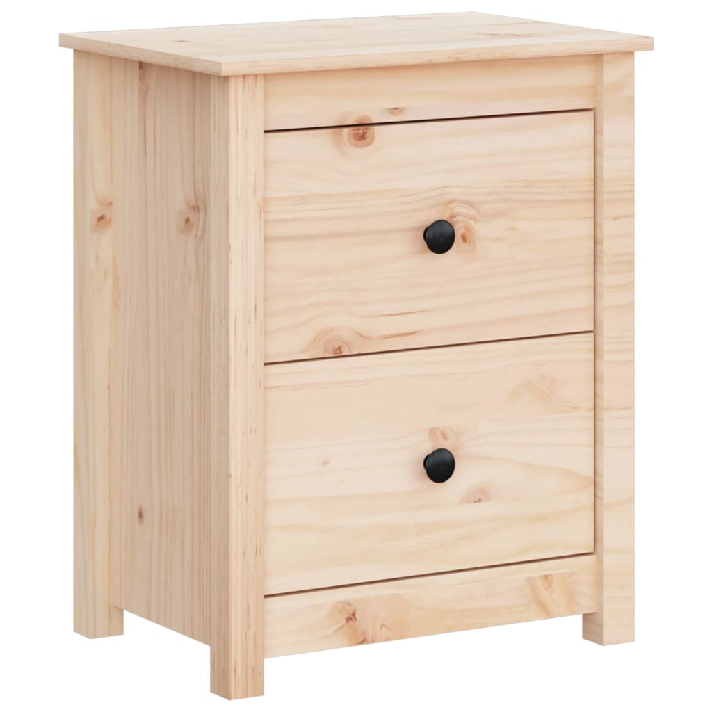 Comodino 50x35x61,5 cm in Legno Massello di Pino - homemem39