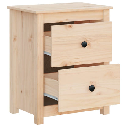 Comodino 50x35x61,5 cm in Legno Massello di Pino - homemem39