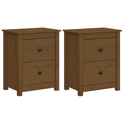 Comodini 2 pz Ambra 50x35x61,5 cm in Legno Massello di Pino - homemem39