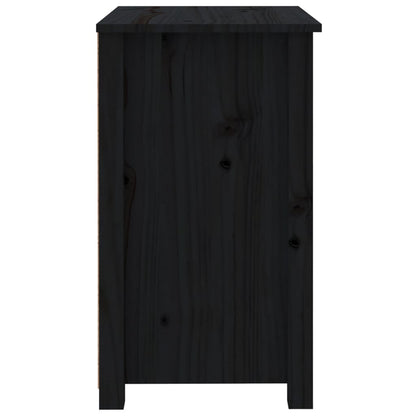 Comodini 2 pz Neri 50x35x61,5 cm in Legno Massello di Pino - homemem39
