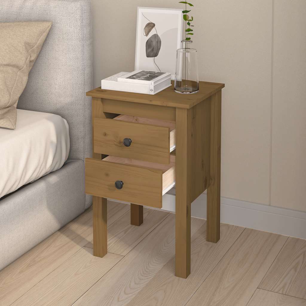 Comodini 2 pz ambra 40x35x61,5 cm in Legno Massello di Pino - homemem39