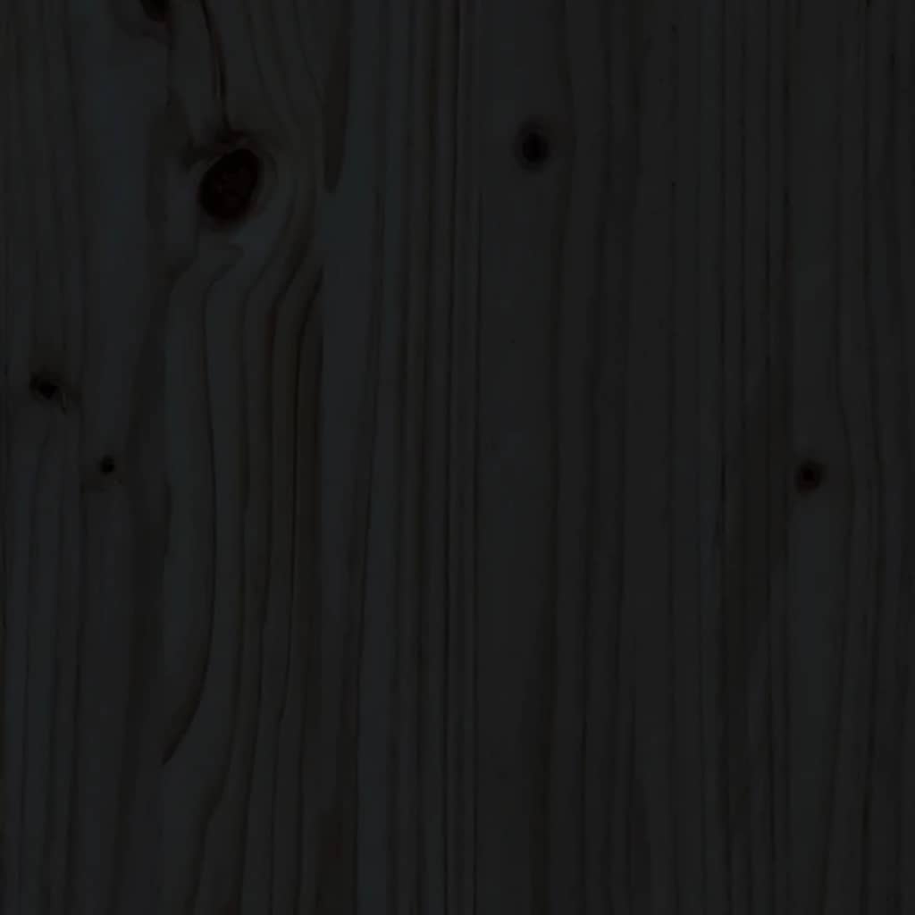 Comodino Nero 40x35x49 cm in Legno Massello di Pino - homemem39