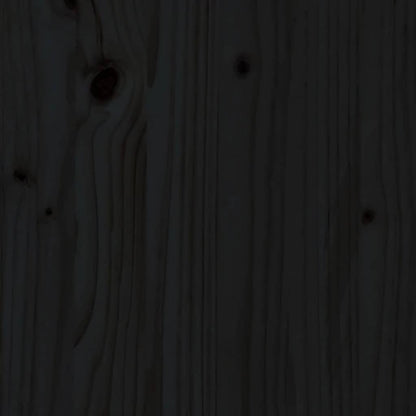 Comodino Nero 40x35x49 cm in Legno Massello di Pino - homemem39