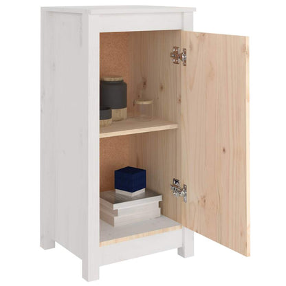 Credenze 2 pz Bianche 39x35x80 cm in Legno Massello di Pino