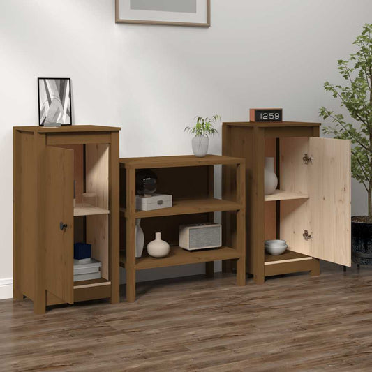 Credenze 2 pz Ambra 39x35x80 cm in Legno Massello di Pino - homemem39