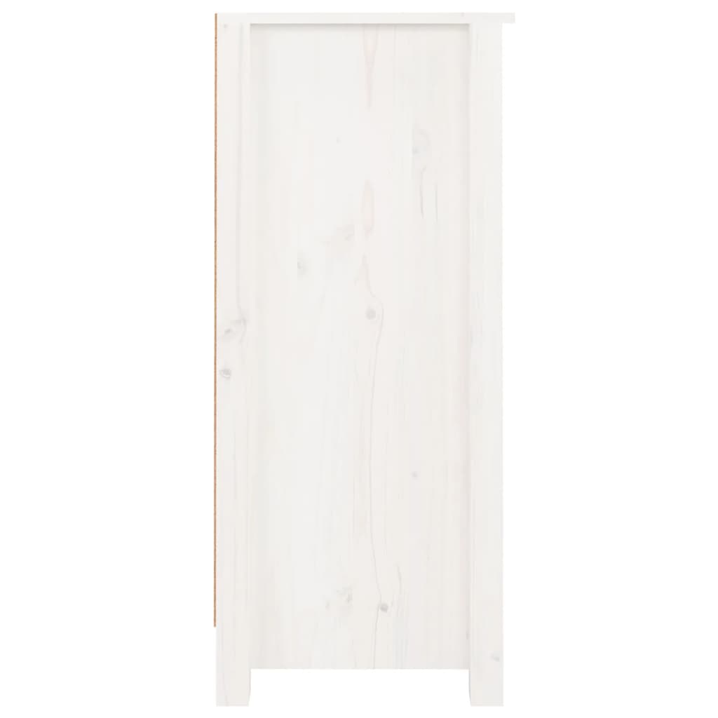 Credenza Bianca 40x35x80 cm in Legno Massello di Pino - homemem39