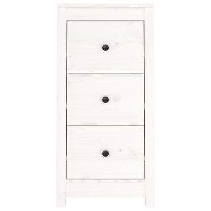 Credenze 2 pz Bianche 40x35x80 cm in Legno Massello di Pino - homemem39