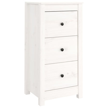 Credenze 2 pz Bianche 40x35x80 cm in Legno Massello di Pino - homemem39