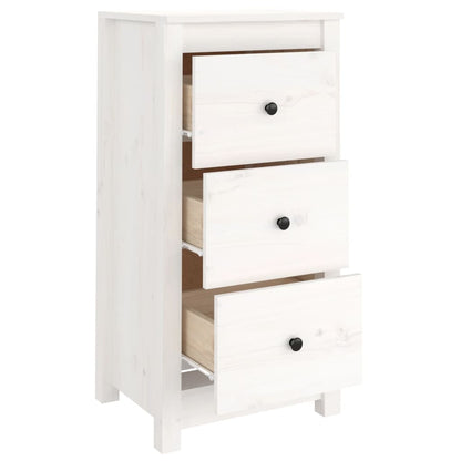 Credenze 2 pz Bianche 40x35x80 cm in Legno Massello di Pino - homemem39